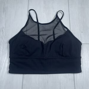 Lululemon Women's 6 Adore Your Core Bra White Mesh Yoga Running Black